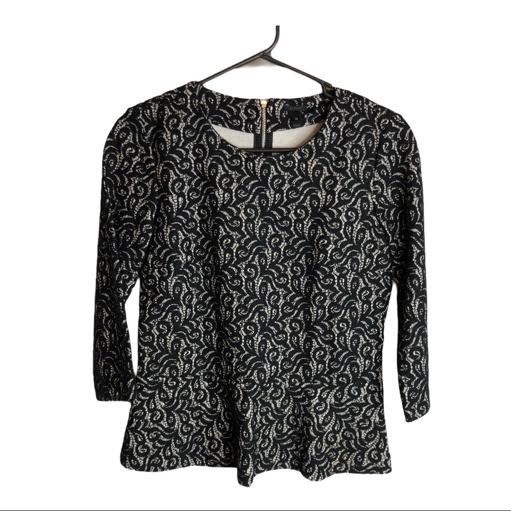 J.Crew Black Peplum Top‎ Size Xs